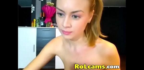  Amazing blonde teen with nice ass on webcam